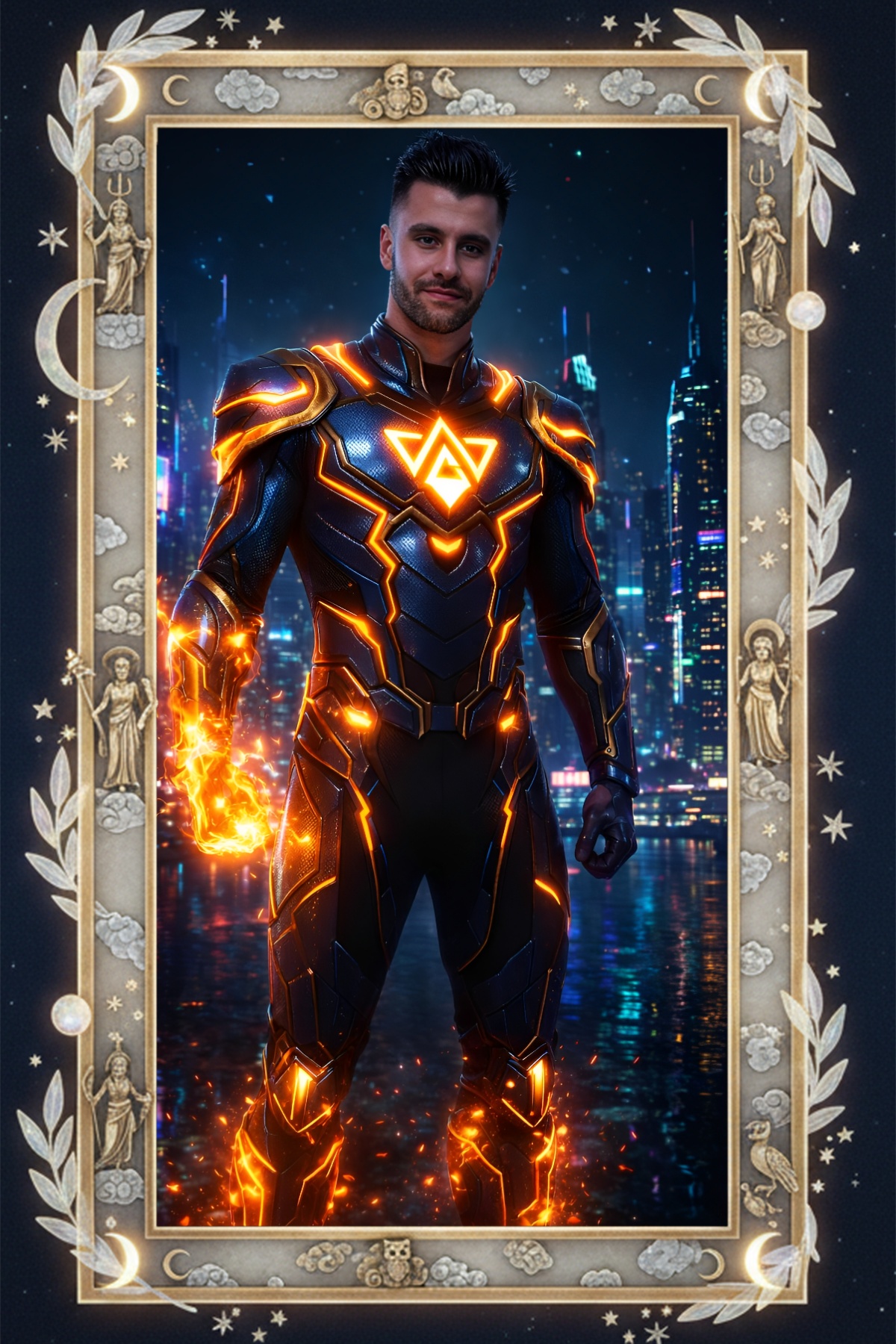 AI fantasy hero portrait effect example