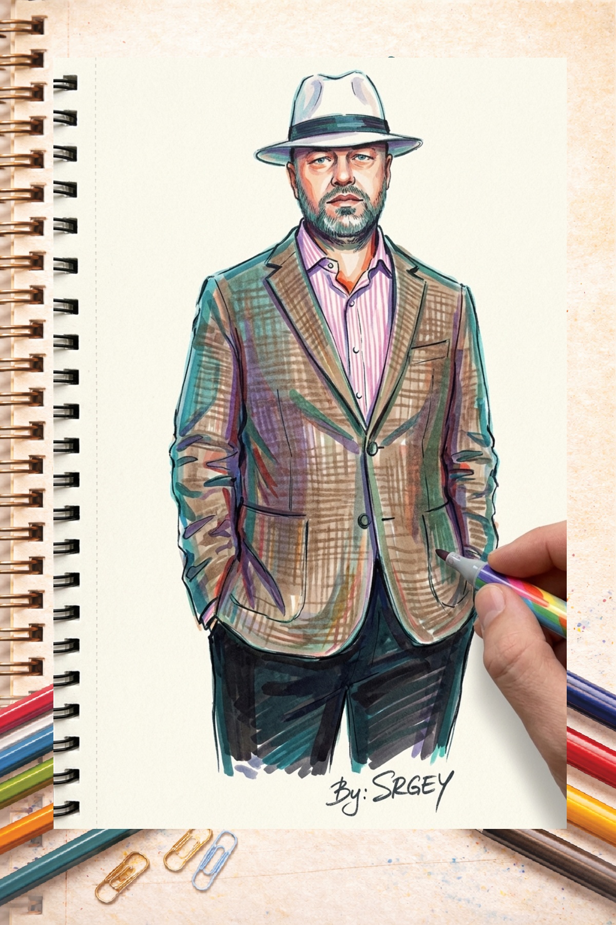 Watercolor Marker Style